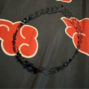 90’s Black Beaded gem Wire Choker Necklace Women Jewelry festival rave attire